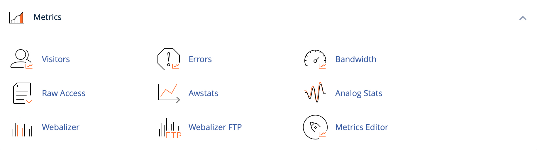 Metrics tab