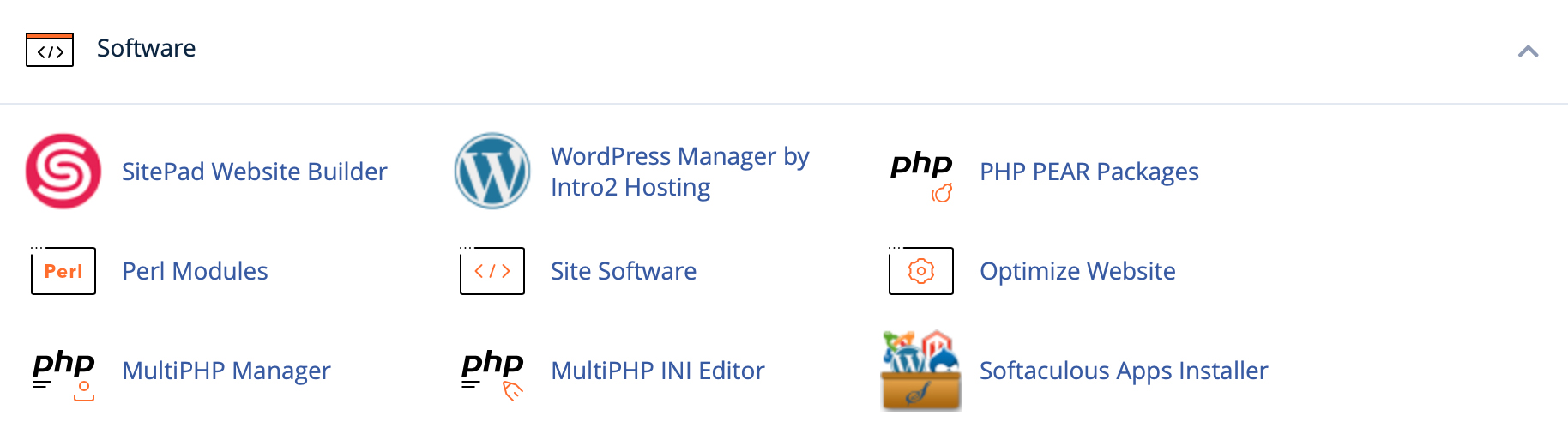 Software tab