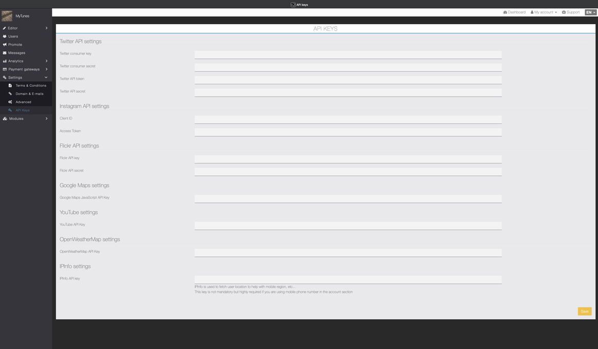 API Screen